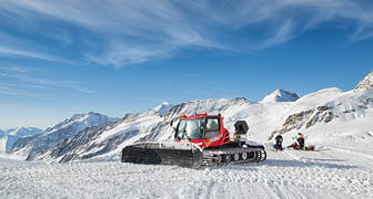 Jungfraujoch, Switzerland - April 7th, 2015 : Back country skiers preparing their adventures at the Jungfraujoch Switzerland.