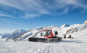 Jungfraujoch, Switzerland - April 7th, 2015 : Back country skiers preparing their adventures at the Jungfraujoch Switzerland.